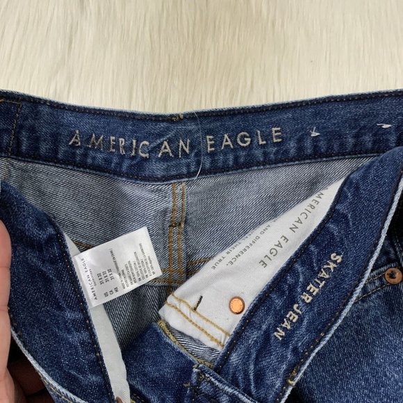 American Eagle Men's Size 31 X 32 Medium Wash Skater Denim Jeans - Picture 5 of 7